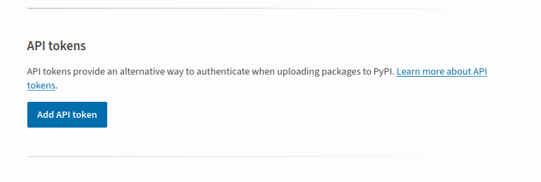 pypi token